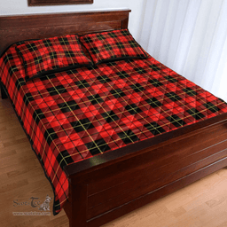 Scottish Wallace Hunting - Red Clan Tartan Quilt Bed Set - Classic Scottish Plaid Tartan Plaid