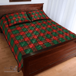 Scottish Stewart Atholl Modern Clan Tartan Quilt Bed Set - Classic Scottish Plaid Tartan Plaid