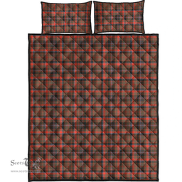 Scottish Cumming Hunting Weathered Clan Tartan Quilt Bed Set - Classic Scottish Plaid Tartan Plaid