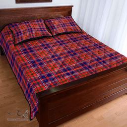Scottish Cameron of Lochiel Modern Clan Tartan Quilt Bed Set - Classic Scottish Plaid Tartan Plaid