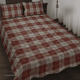 Scottish Cunningham Burgundy Dancers Clan Tartan Quilt Bed Set - Classic Scottish Plaid Tartan Plaid