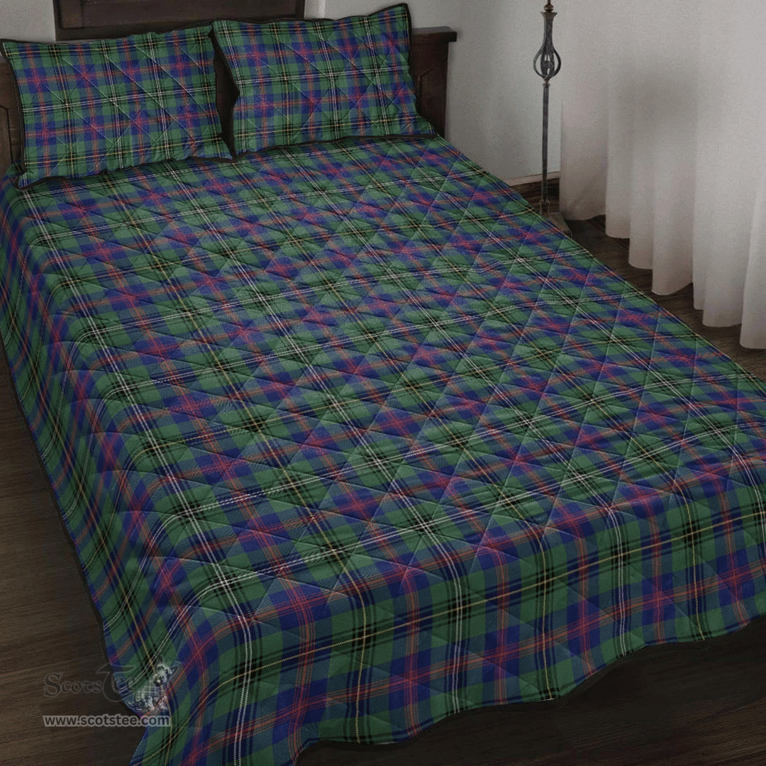 Scottish Wood Modern Clan Tartan Quilt Bed Set - Classic Scottish Plaid Tartan Plaid