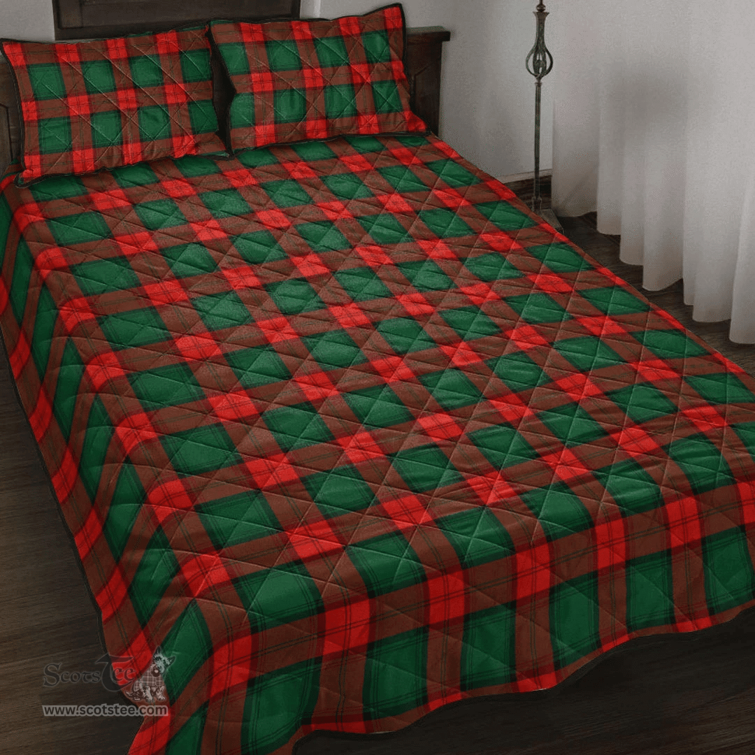 Scottish Stewart Atholl Modern Clan Tartan Quilt Bed Set - Classic Scottish Plaid Tartan Plaid
