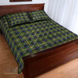 Scottish Reid Green Clan Tartan Quilt Bed Set - Classic Scottish Plaid Tartan Plaid