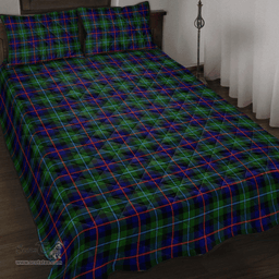 Scottish Campbell of Cawdor Modern Clan Tartan Quilt Bed Set - Classic Scottish Plaid Tartan Plaid