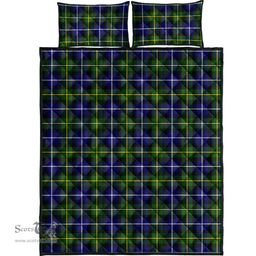 Scottish MacNeill of Barra Modern Clan Tartan Quilt Bed Set - Classic Scottish Plaid Tartan Plaid