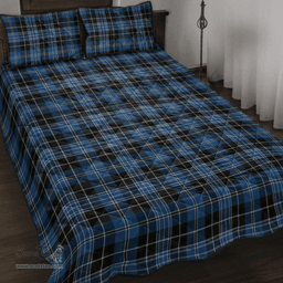 Scottish Clergy Blue Clan Tartan Quilt Bed Set - Classic Scottish Plaid Tartan Plaid