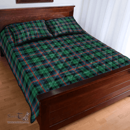 Scottish Urquhart Broad Red Ancient Clan Tartan Quilt Bed Set - Classic Scottish Plaid Tartan Plaid