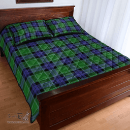 Scottish Graham of Menteith Modern Clan Tartan Quilt Bed Set - Classic Scottish Plaid Tartan Plaid