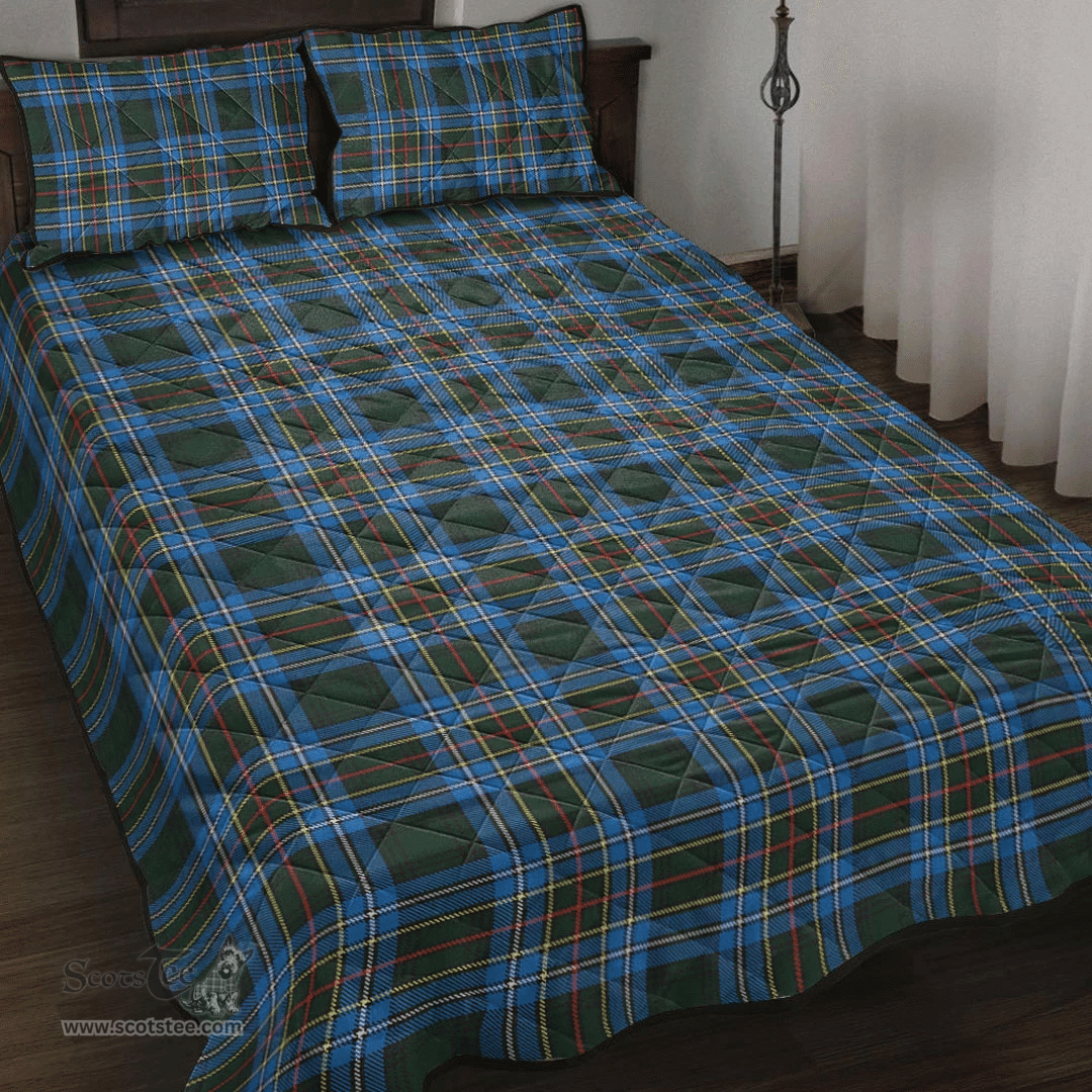 Scottish Cockburn Modern Clan Tartan Quilt Bed Set - Classic Scottish Plaid Tartan Plaid