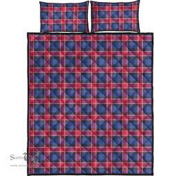 Scottish Graham of Menteith Red Clan Tartan Quilt Bed Set - Classic Scottish Plaid Tartan Plaid