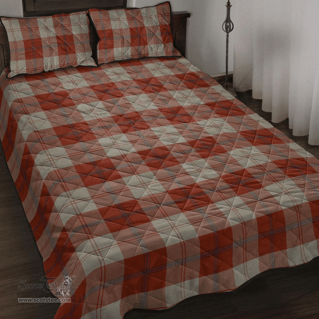 Scottish Davidson Dress Dancers Clan Tartan Quilt Bed Set - Classic Scottish Plaid Tartan Plaid