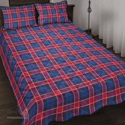 Scottish Graham of Menteith Red Clan Tartan Quilt Bed Set - Classic Scottish Plaid Tartan Plaid