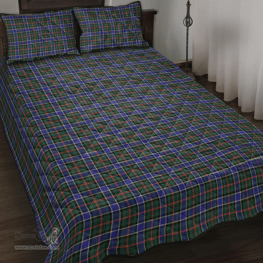 Scottish Ogilvie of Airlie Ancient Clan Tartan Quilt Bed Set - Classic Scottish Plaid Tartan Plaid