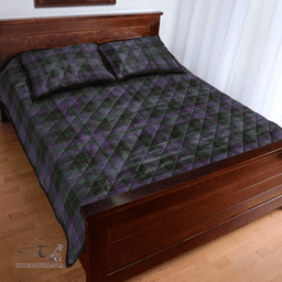 Scottish Clergy Green Clan Tartan Quilt Bed Set - Classic Scottish Plaid Tartan Plaid
