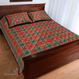 Scottish MacLean of Duart Modern Clan Tartan Quilt Bed Set - Classic Scottish Plaid Tartan Plaid