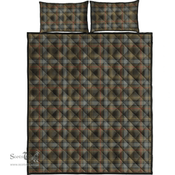 Scottish Stewart Hunting Weathered Clan Tartan Quilt Bed Set - Classic Scottish Plaid Tartan Plaid