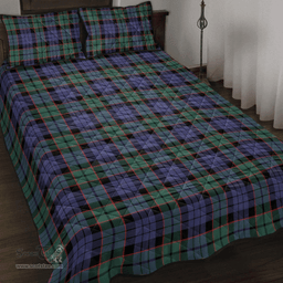 Scottish Fletcher Modern Clan Tartan Quilt Bed Set - Classic Scottish Plaid Tartan Plaid