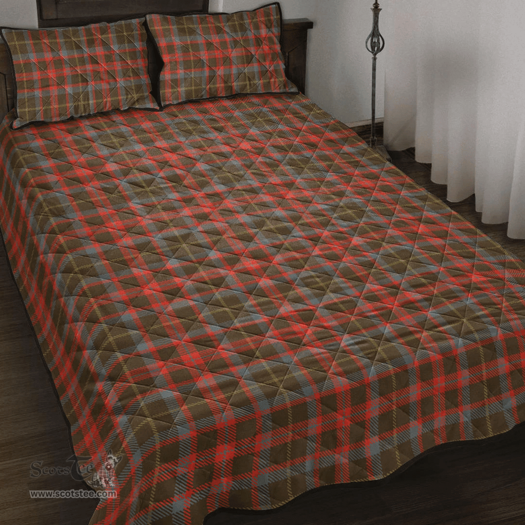 Scottish MacKintosh Hunting Weathered Clan Tartan Quilt Bed Set - Classic Scottish Plaid Tartan Plaid