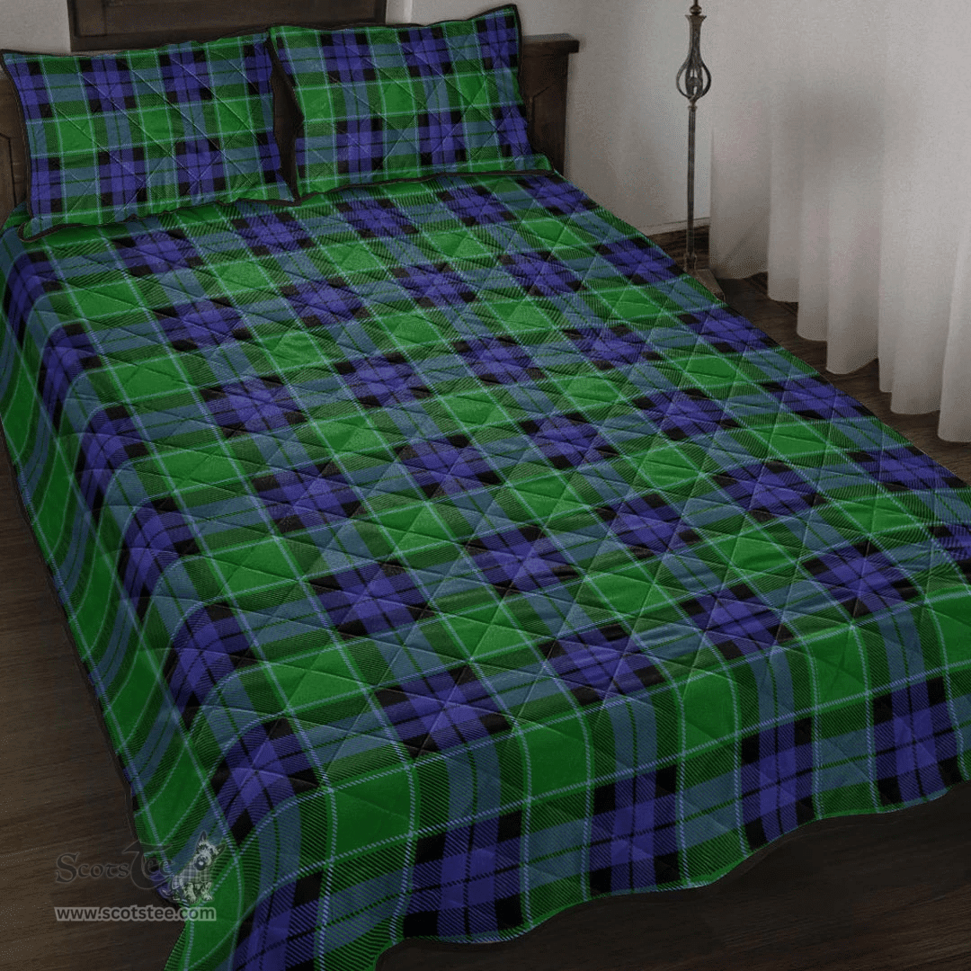 Scottish Graham of Menteith Modern Clan Tartan Quilt Bed Set - Classic Scottish Plaid Tartan Plaid