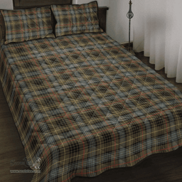 Scottish Stewart Hunting Weathered Clan Tartan Quilt Bed Set - Classic Scottish Plaid Tartan Plaid