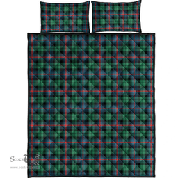 Scottish Urquhart Broad Red Ancient Clan Tartan Quilt Bed Set - Classic Scottish Plaid Tartan Plaid