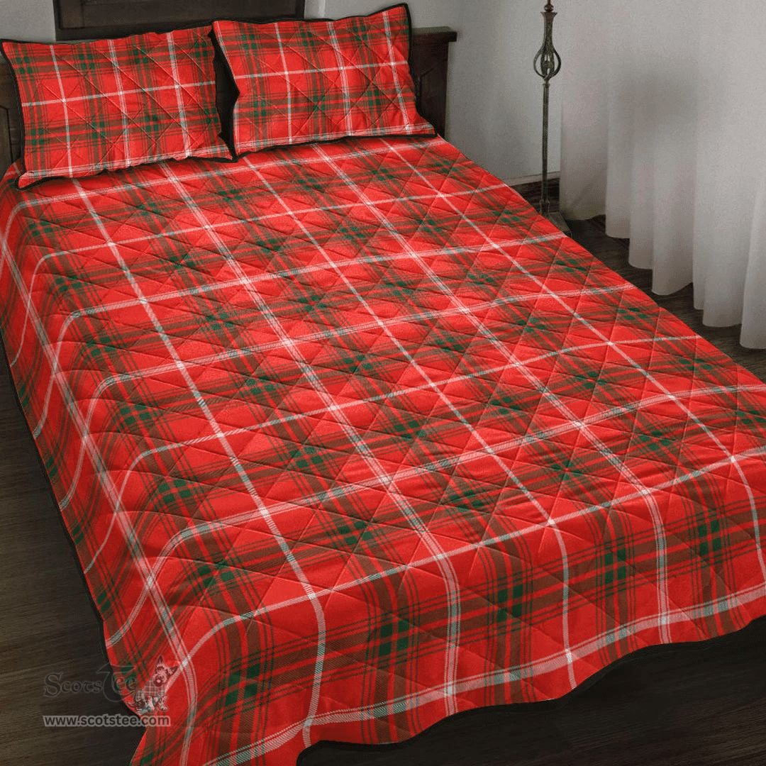 Scottish Duke of Rothesay Modern Clan Tartan Quilt Bed Set - Classic Scottish Plaid Tartan Plaid