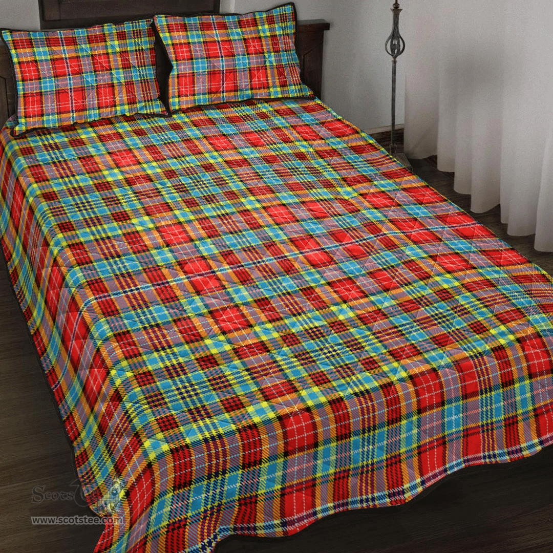 Scottish Ogilvie Hunting Ancient Clan Tartan Quilt Bed Set - Classic Scottish Plaid Tartan Plaid