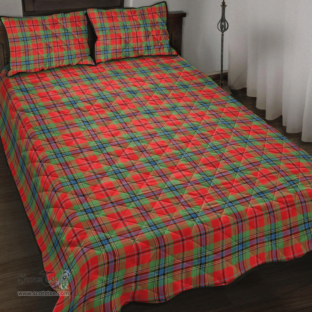 Scottish MacLean of Duart Modern Clan Tartan Quilt Bed Set - Classic Scottish Plaid Tartan Plaid