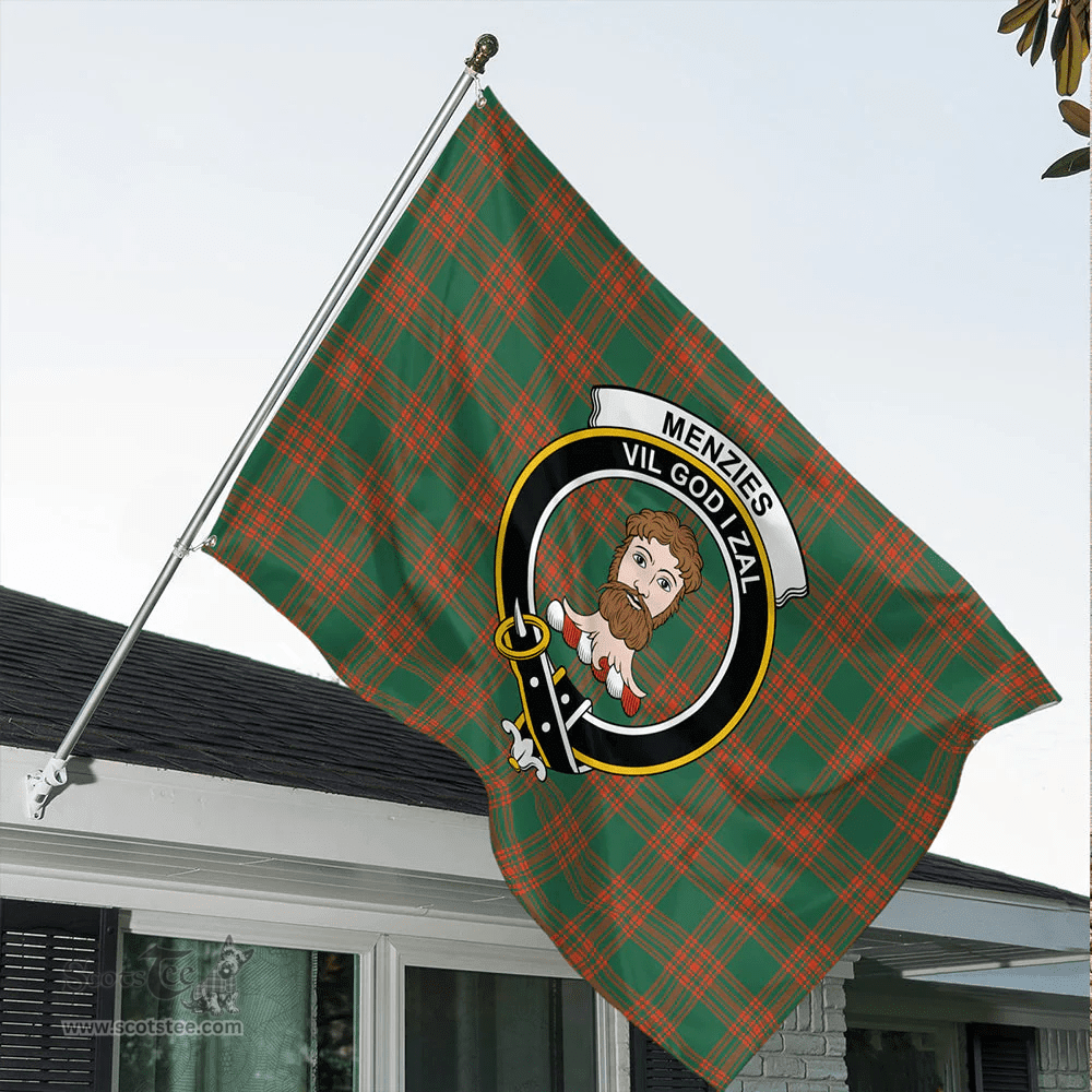 Menzies Green Ancient Classic Crest House Flag