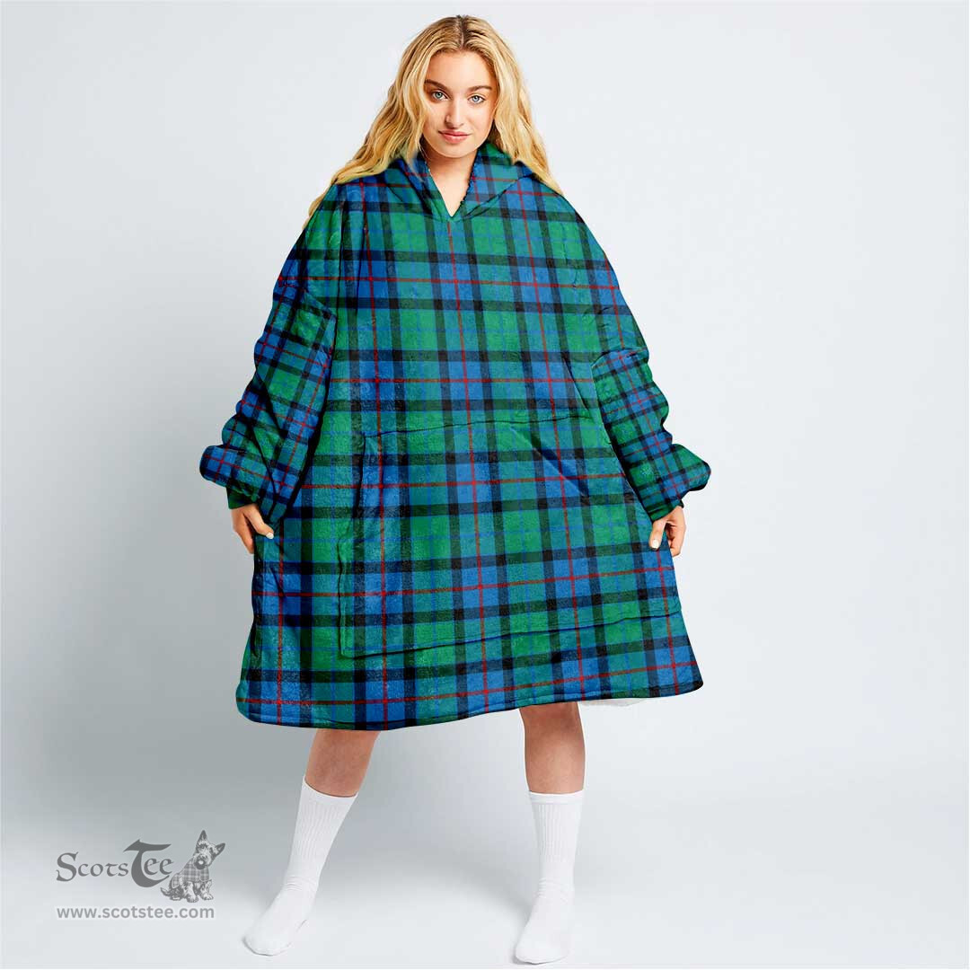 Scottish Flower Of Scotland Clan Tartan Oversized Blanket Hoodie - Classic Scottish Plaid Tartan Plaid