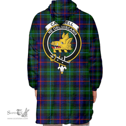 Scottish Campbell of Cawdor Modern Clan Tartan Oversized Blanket Hoodie - Crest Scottish Plaid Tartan Plaid