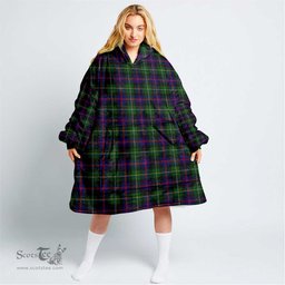 Scottish Malcolm Modern Clan Tartan Oversized Blanket Hoodie - Classic Scottish Plaid Tartan Plaid
