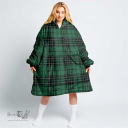 Scottish MacLean Hunting Clan Tartan Oversized Blanket Hoodie - Classic Scottish Plaid Tartan Plaid