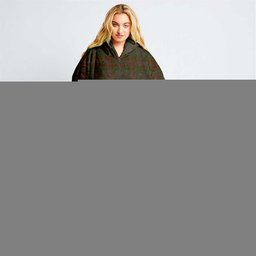 Scottish Gray Hunting Clan Tartan Oversized Blanket Hoodie - Classic Scottish Plaid Tartan Plaid