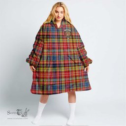 Scottish Drummond of Strathallan Clan Tartan Oversized Blanket Hoodie - Crest Scottish Plaid Tartan Plaid