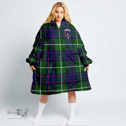 Scottish MacIntyre Hunting Modern Clan Tartan Oversized Blanket Hoodie - Crest Scottish Plaid Tartan Plaid