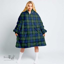 Scottish Baird Ancient Clan Tartan Oversized Blanket Hoodie - Classic Scottish Plaid Tartan Plaid