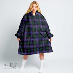 Scottish Guthrie Modern Clan Tartan Oversized Blanket Hoodie - Classic Scottish Plaid Tartan Plaid