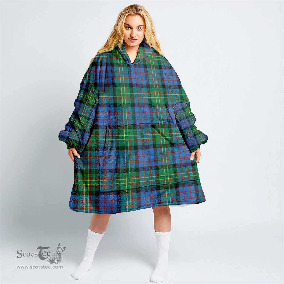 Scottish Bowie Ancient Clan Tartan Oversized Blanket Hoodie - Classic Scottish Plaid Tartan Plaid
