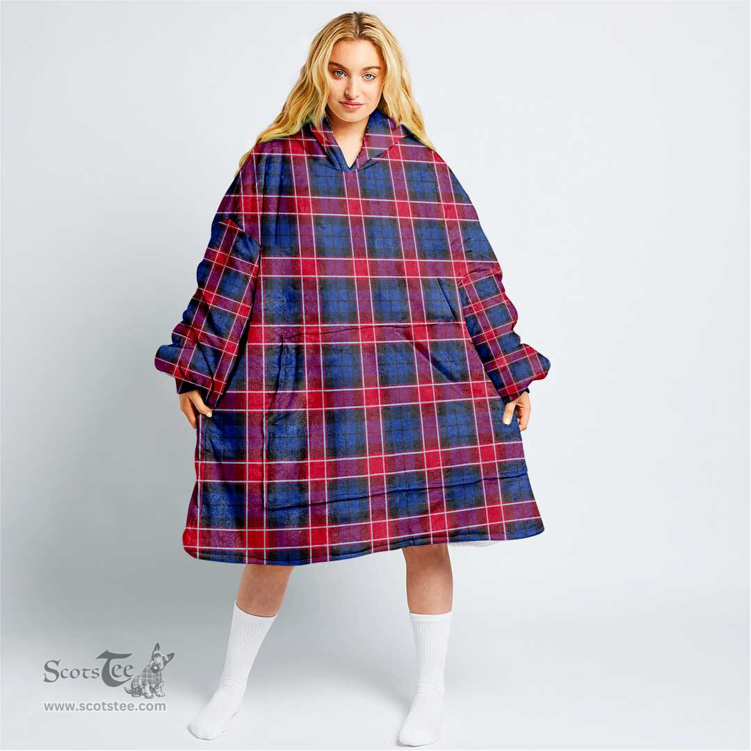 Scottish Graham of Menteith Red Clan Tartan Oversized Blanket Hoodie - Classic Scottish Plaid Tartan Plaid
