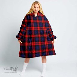 Scottish MacLachlan Modern Clan Tartan Oversized Blanket Hoodie - Classic Scottish Plaid Tartan Plaid