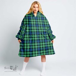 Scottish Graham of Montrose Ancient Clan Tartan Oversized Blanket Hoodie - Classic Scottish Plaid Tartan Plaid