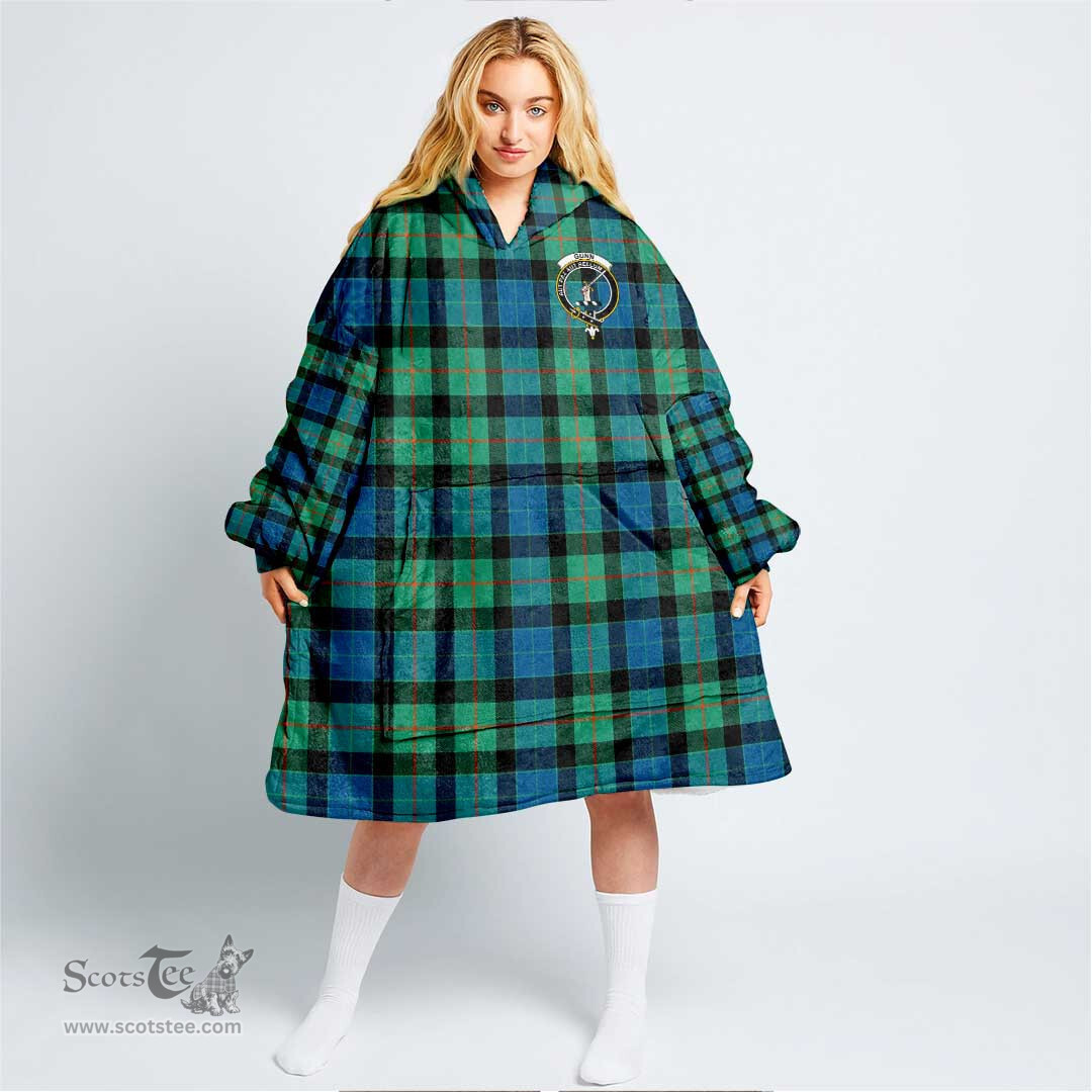 Scottish Gunn Ancient Clan Tartan Oversized Blanket Hoodie - Crest Scottish Plaid Tartan Plaid