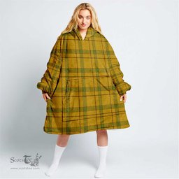 Scottish Houston Clan Tartan Oversized Blanket Hoodie - Classic Scottish Plaid Tartan Plaid