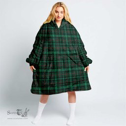 Scottish Ross Hunting Modern Clan Tartan Oversized Blanket Hoodie - Classic Scottish Plaid Tartan Plaid