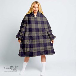 Scottish Cunningham Dress Blue Dancers Clan Tartan Oversized Blanket Hoodie - Classic Scottish Plaid Tartan Plaid