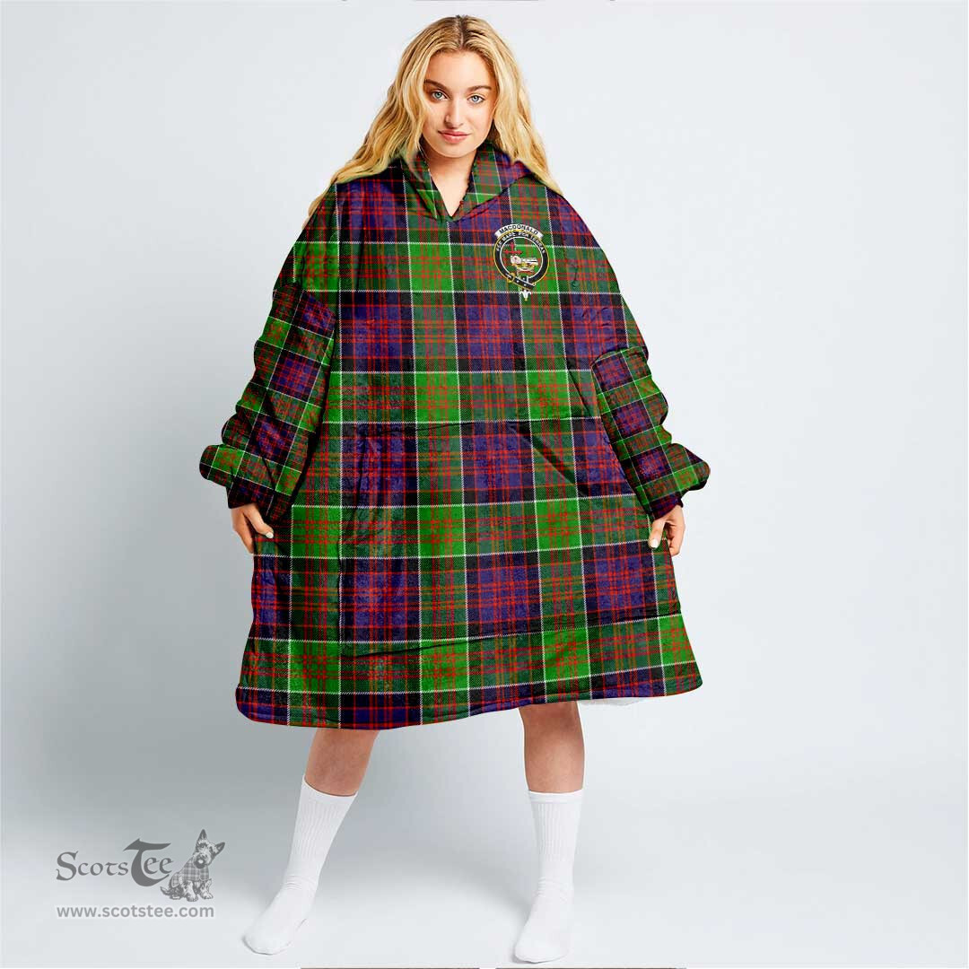 Scottish MacDonald of Clanranald Clan Tartan Oversized Blanket Hoodie - Crest Scottish Plaid Tartan Plaid