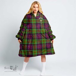 Scottish MacDonald of Clanranald Clan Tartan Oversized Blanket Hoodie - Crest Scottish Plaid Tartan Plaid