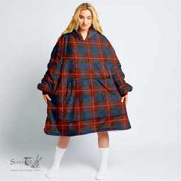 Scottish Fraser Ancient Clan Tartan Oversized Blanket Hoodie - Classic Scottish Plaid Tartan Plaid